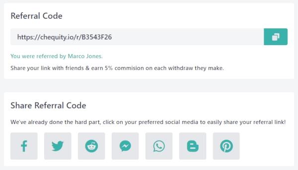Chequity referral program