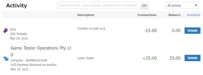 Game Tester how to withdraw earnings